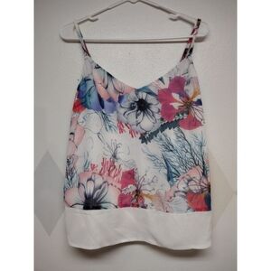 French Connection spaghetti strap floral top women's size 10